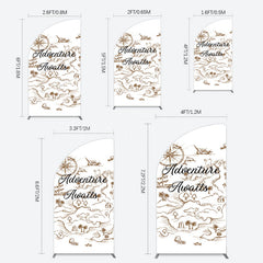 Lofaris Simple Line Painted Adventure Awaits Half Moon Arch Backdrop