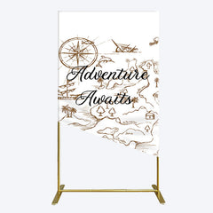 Lofaris Simple Line Painted Adventure Awaits Rectangle Backdrop