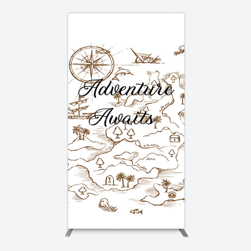 Lofaris Simple Line Painted Adventure Awaits Rectangle Backdrop