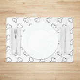 Lofaris Simple Lines Black White Bones Set of 4 Placemats