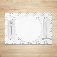 Lofaris Simple Lines Black White Bones Set of 4 Placemats