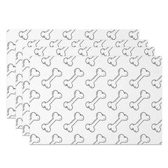 Lofaris Simple Lines Black White Bones Set of 4 Placemats