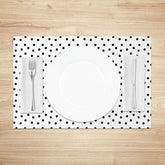 Lofaris Simple Modern Black and White Polka Dots Set of 4 Placemats Fun Classic Design for Everyday Kitchen