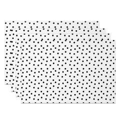 Lofaris Simple Modern Black and White Polka Dots Set of 4 Placemats Fun Classic Design for Everyday Kitchen
