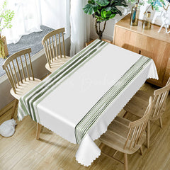 Lofaris Simple Modern Rectangle Tablecloth with Green Gradient Stripes for Contemporary Kitchen and Dining Decor