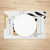 Lofaris Simple Moon Stars Black Leaves Set Of 4 Placemats