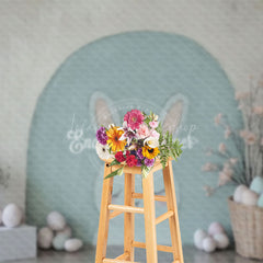 Lofaris Simple Painted Bunny Wall Floral Eggs Easter Backdrop