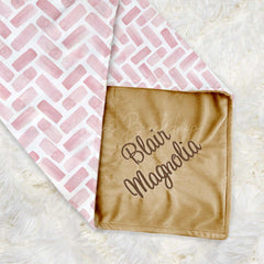 Lofaris Simple Pink Small Strips Minky Baby Blanket For Girls