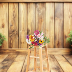 Lofaris Simple Potted Plants Wooden Photography Backdrop