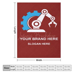 Lofaris Simple Red Blue White Robotic Arm Custom Text Blanket