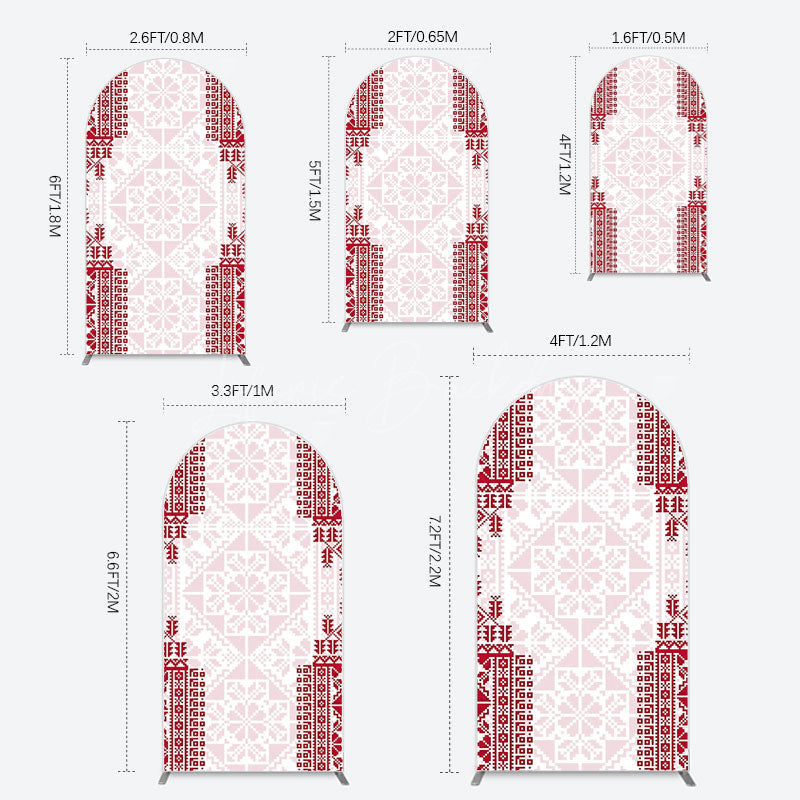 Lofaris Simple Slovakia Pattern Happy Birthday Arch Backdrop