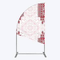 Lofaris Simple Slovakia Pattern Happy Birthday Half Moon Arch Backdrop