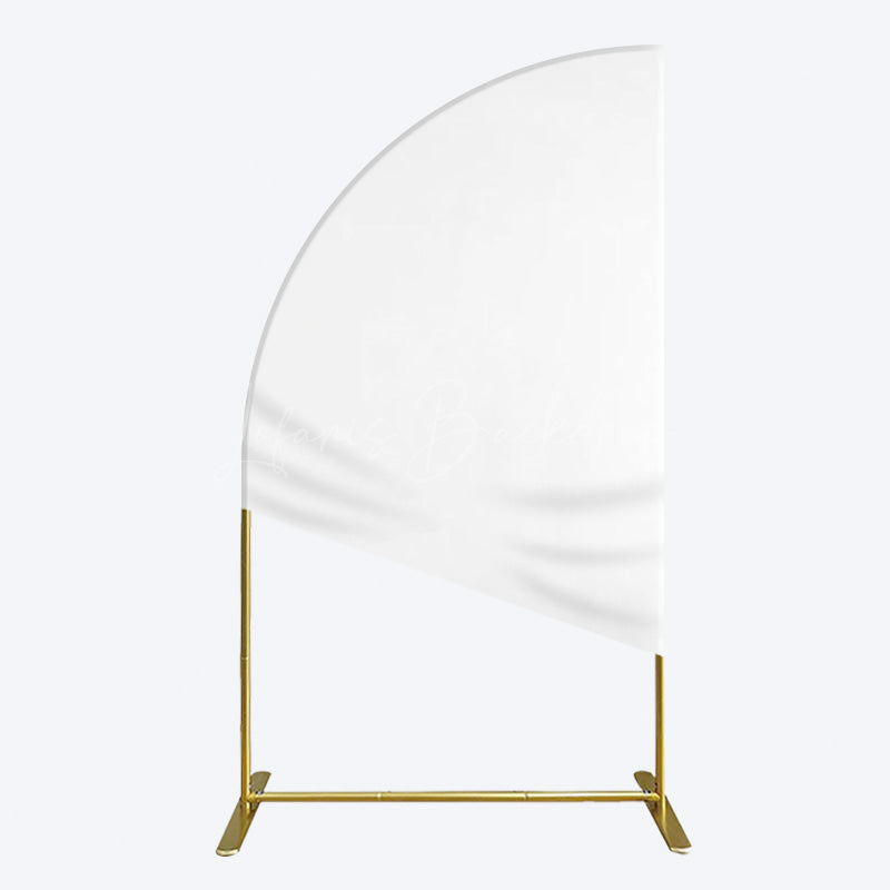 Lofaris Simple Solid Color White Theme Party Half Moon Arch Backdrop