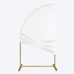 Lofaris Simple Solid Color White Theme Party Half Moon Arch Backdrop