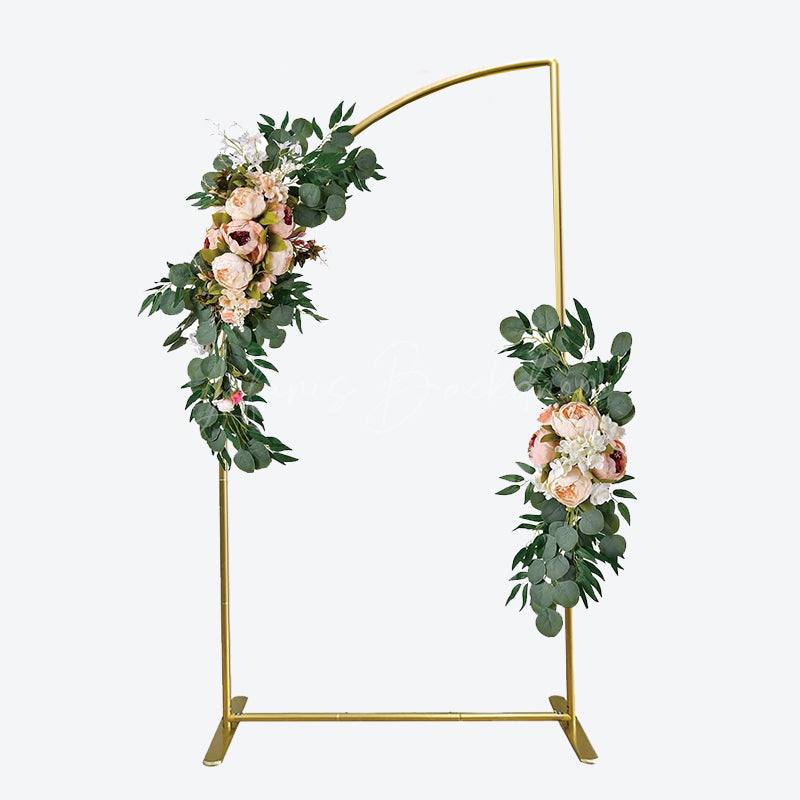 Lofaris Simple Solid Color White Theme Party Half Moon Arch Backdrop