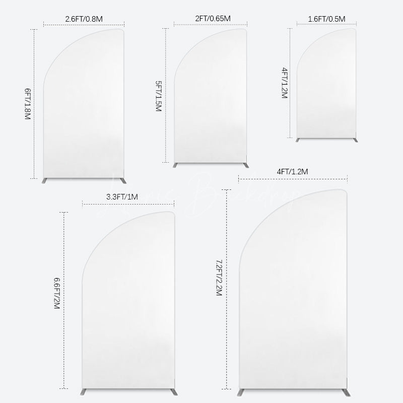 Lofaris Simple Solid Color White Theme Party Half Moon Arch Backdrop