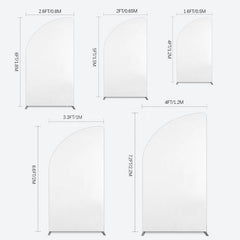 Lofaris Simple Solid Color White Theme Party Half Moon Arch Backdrop