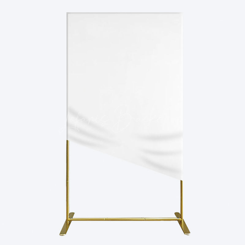 Lofaris Simple Solid Color White Theme Party Rectangle Backdrop