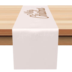 Lofaris Simple Solid Light Pink Merry Christmas Table Runner