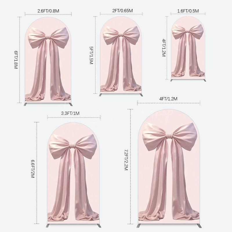 Lofaris Simple Sweet Dusty Pink Bow Birthday Arch Backdrop