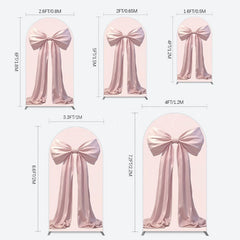 Lofaris Simple Sweet Dusty Pink Bow Birthday Arch Backdrop