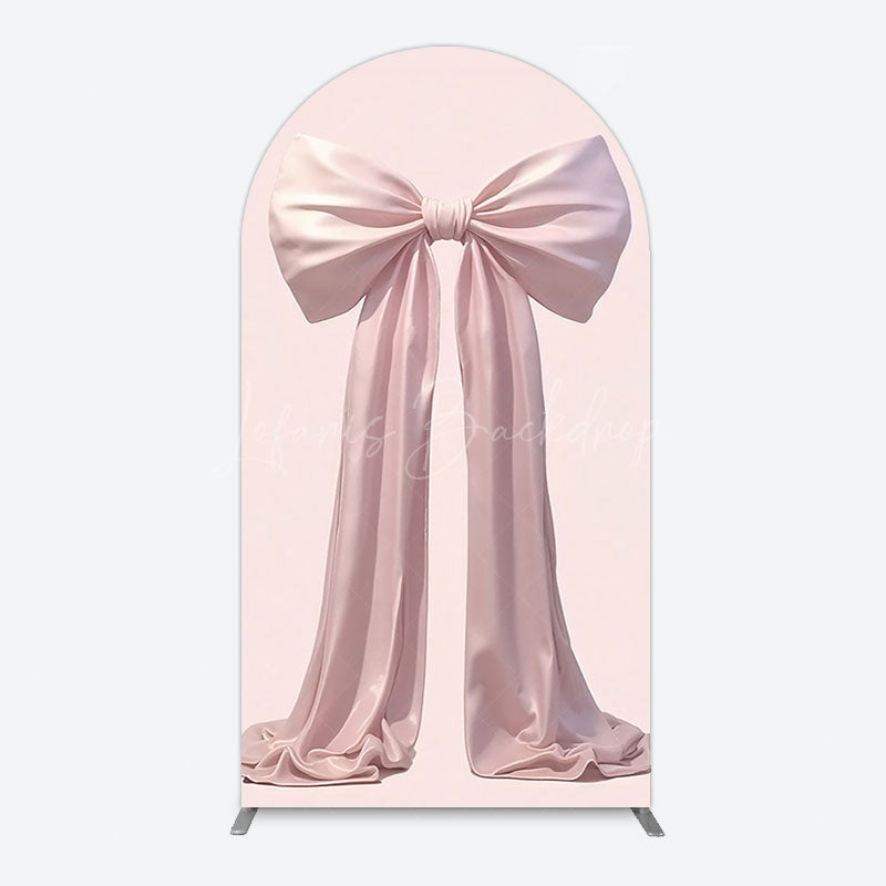 Lofaris Simple Sweet Dusty Pink Bow Birthday Arch Backdrop