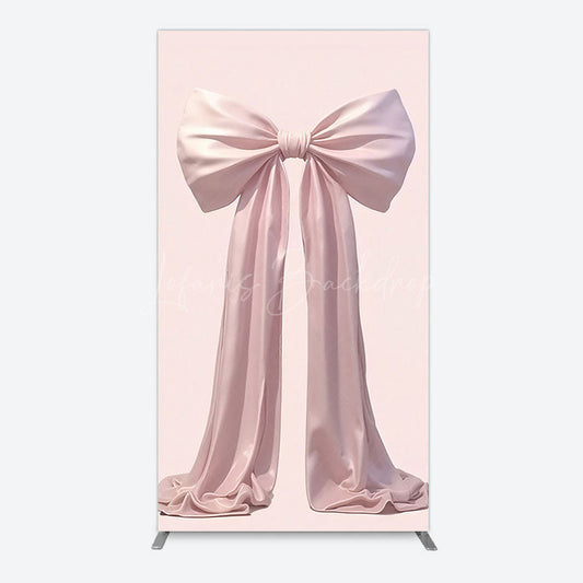Lofaris Simple Sweet Dusty Pink Bow Birthday Rectangle Backdrop