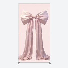 Lofaris Simple Sweet Dusty Pink Bow Birthday Rectangle Backdrop