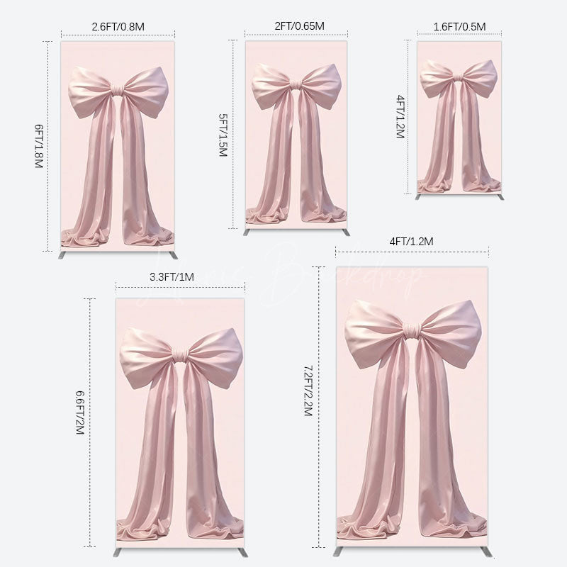 Lofaris Simple Sweet Dusty Pink Bow Birthday Rectangle Backdrop