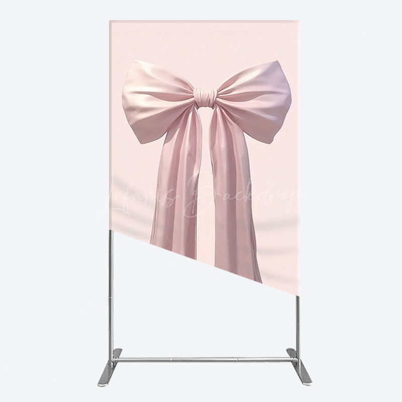 Lofaris Simple Sweet Dusty Pink Bow Birthday Rectangle Backdrop