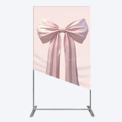 Lofaris Simple Sweet Dusty Pink Bow Birthday Rectangle Backdrop