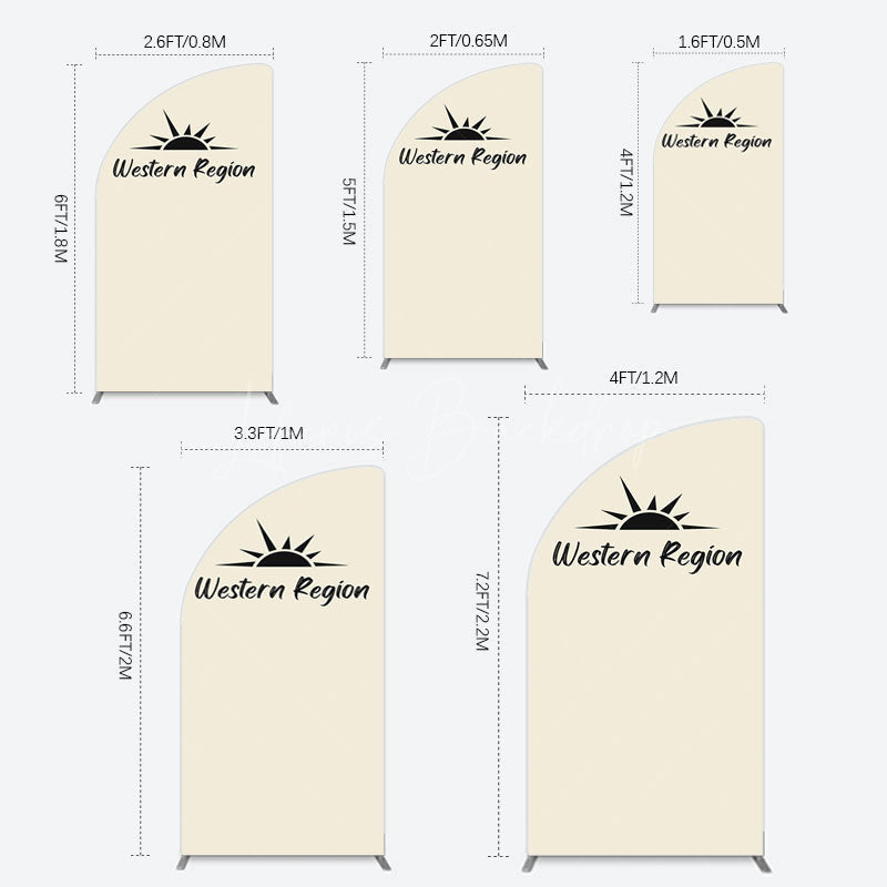 Lofaris Simple Vibe Western Region Birthday Half Moon Arch Backdrop