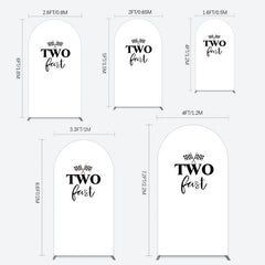 Lofaris Simple White Black Two Fast Birthday Arch Backdrop