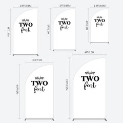Lofaris Simple White Black Two Fast Birthday Half Moon Arch Backdrop