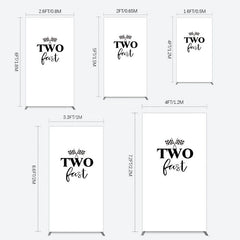 Lofaris Simple White Black Two Fast Birthday Rectangle Backdrop