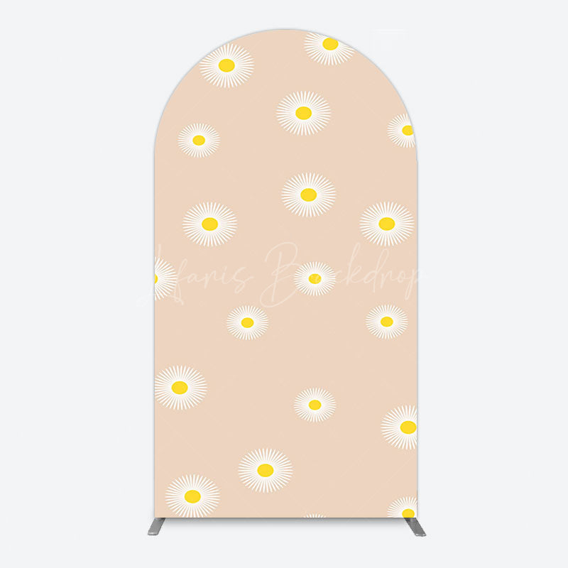 Lofaris Simple White Blooming Flowers Birthday Arch Backdrop