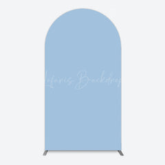 Lofaris Simple White Blue Rhombus Plaid Birthday Arch Backdrop