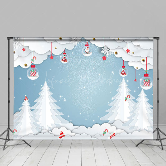 Lofaris Simple White Christmas Tree Scene Holiday Backdrop