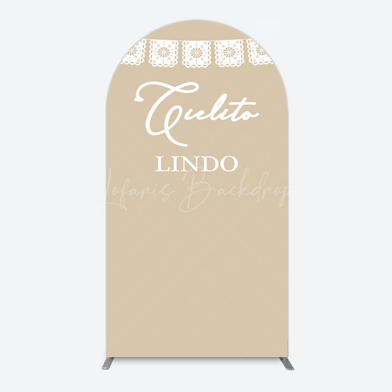 Lofaris Simple White Lace Qulito Lindo Birthday Arch Backdrop