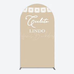 Lofaris Simple White Lace Qulito Lindo Birthday Arch Backdrop