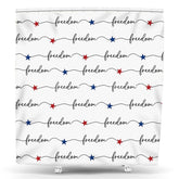 Lofaris Simple White Repeated Stars Freedom Shower Curtain