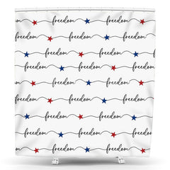 Lofaris Simple White Repeated Stars Freedom Shower Curtain
