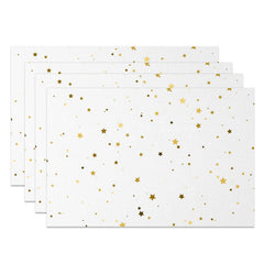Lofaris Simple White Yellow Brown Stars Set of 4 Placemats