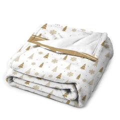 Lofaris Simple Winter Christmas Tree Personalized Name Blanket