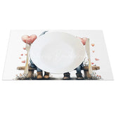 Lofaris Sitting Gnome Heart Balloon Set of 4 Placemats Red Blue Hat Valentine Decoration Cute Couple Dining Table Mat