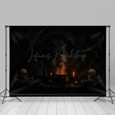 Lofaris Skeleton Cauldron Terrifying Night Halloween Backdrop