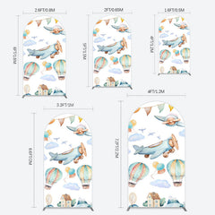 Lofaris Sky Airplane Hot Air Balloon Birthday Arch Backdrop