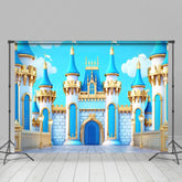 Lofaris Sky Blue Cartoon Grand Castle Photography Backdrop
