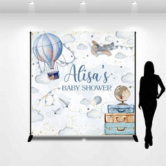 Lofaris Sky Cloud Hot Air Balloon Custom Baby Shower Backdrop