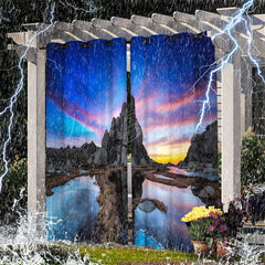 Lofaris Sky Coast Waterproof Landscape Outdoor Curtains For Gazebo